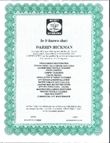 Another of Darrin's certificates