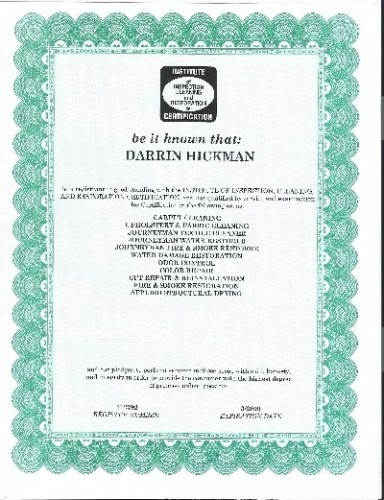 Darrin's certificate